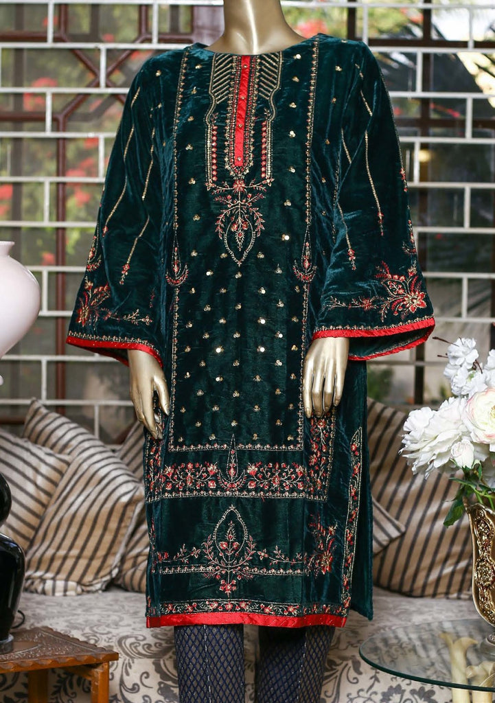 Festive, Reception, Wedding Black and Grey color Velvet fabric Salwar  Kameez : 1908761